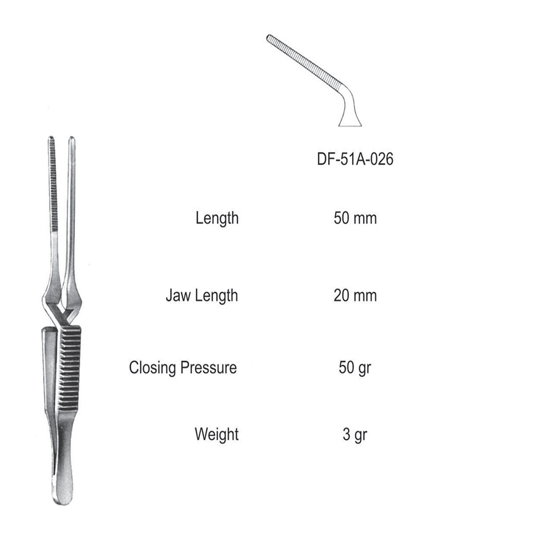 Diethrich  Bulldog Clamps, Angled, 50mm (DF-51A-026) by Dr. Frigz