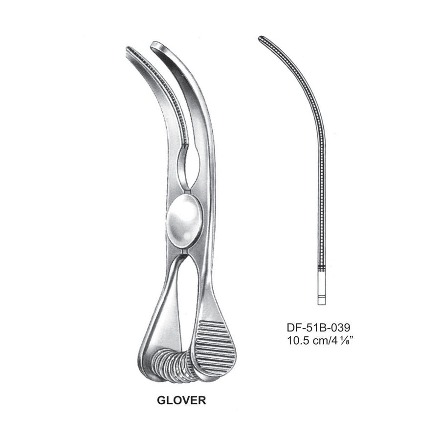 Glover Atrauma Bulldog Clamp, Curved,  10.5cm (DF-51B-039) by Dr. Frigz