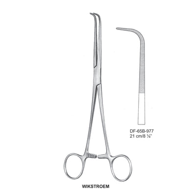 WikStraightoem Ligature Forceps, Curved, 21cm (DF-65B-977)