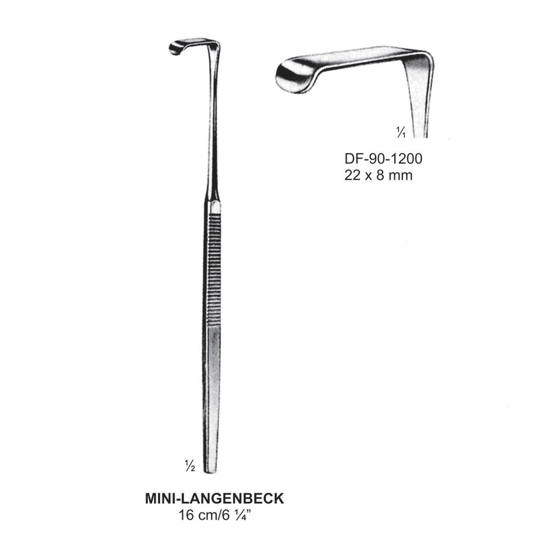 Mini-Langenbeck Retrators,16Cm,22X8mm  (DF-90-1200) by Dr. Frigz