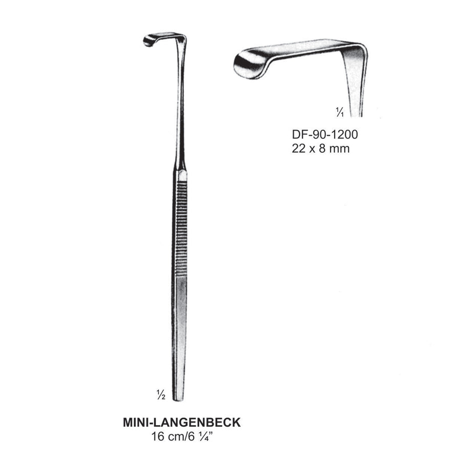 Mini-Langenbeck Retrators,16Cm,22X8mm  (DF-90-1200) by Dr. Frigz