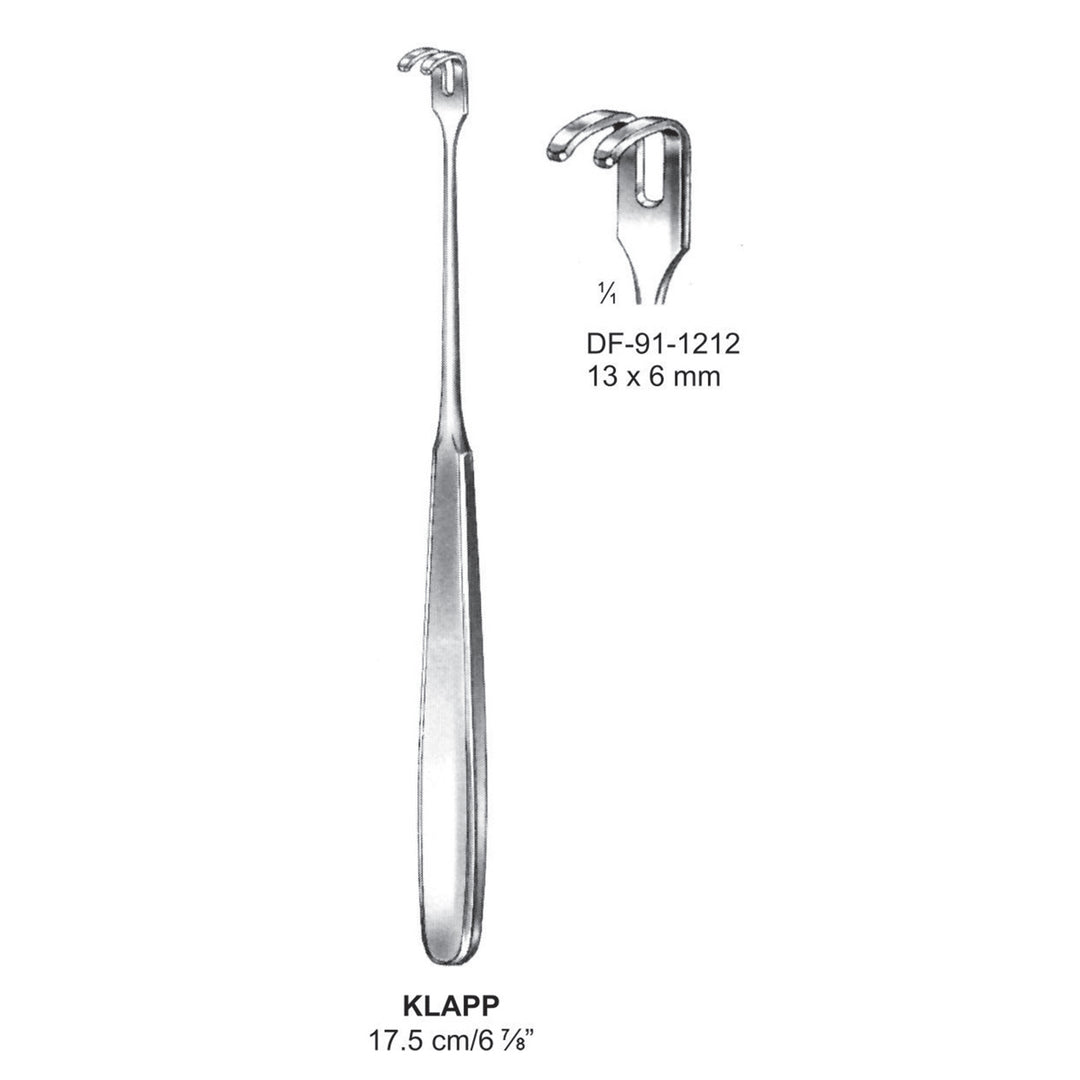 Klapp Retractors,17.5Cm, Two Prong  (DF-91-1212) by Dr. Frigz