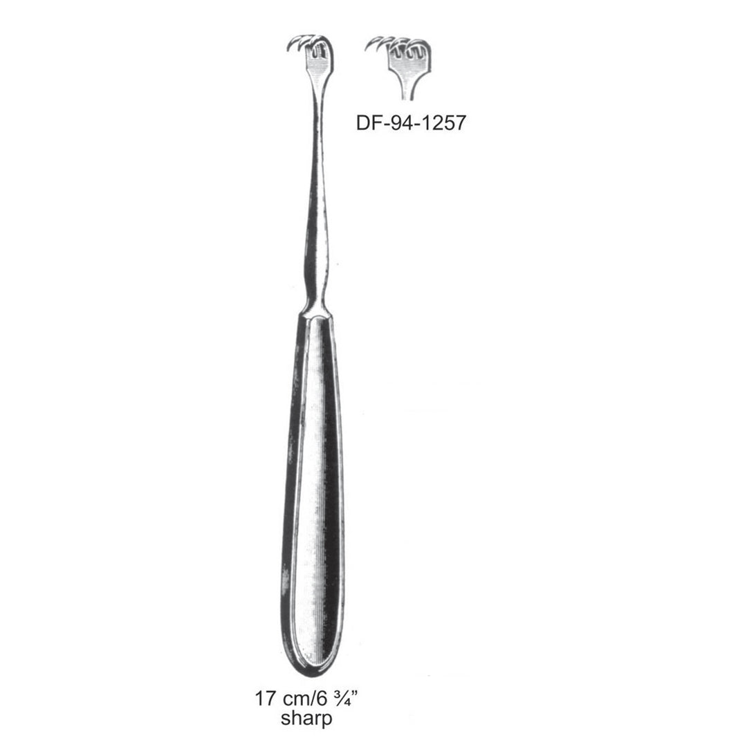 Retractors,17cm Sharp Four Prong  (DF-94-1257) by Dr. Frigz