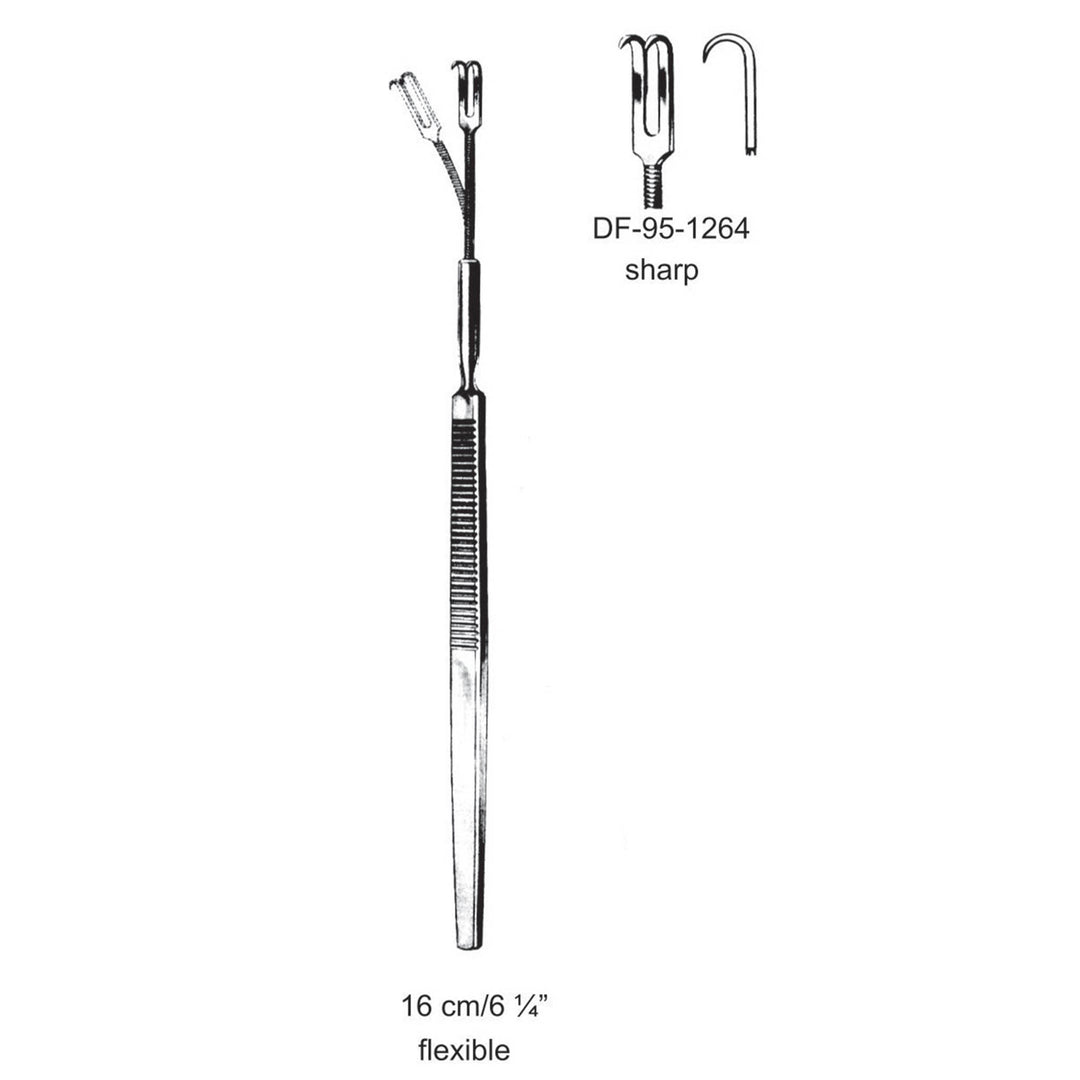 Retractors,Sharp,Flexible,16cm Two Prong  (DF-95-1264) by Dr. Frigz