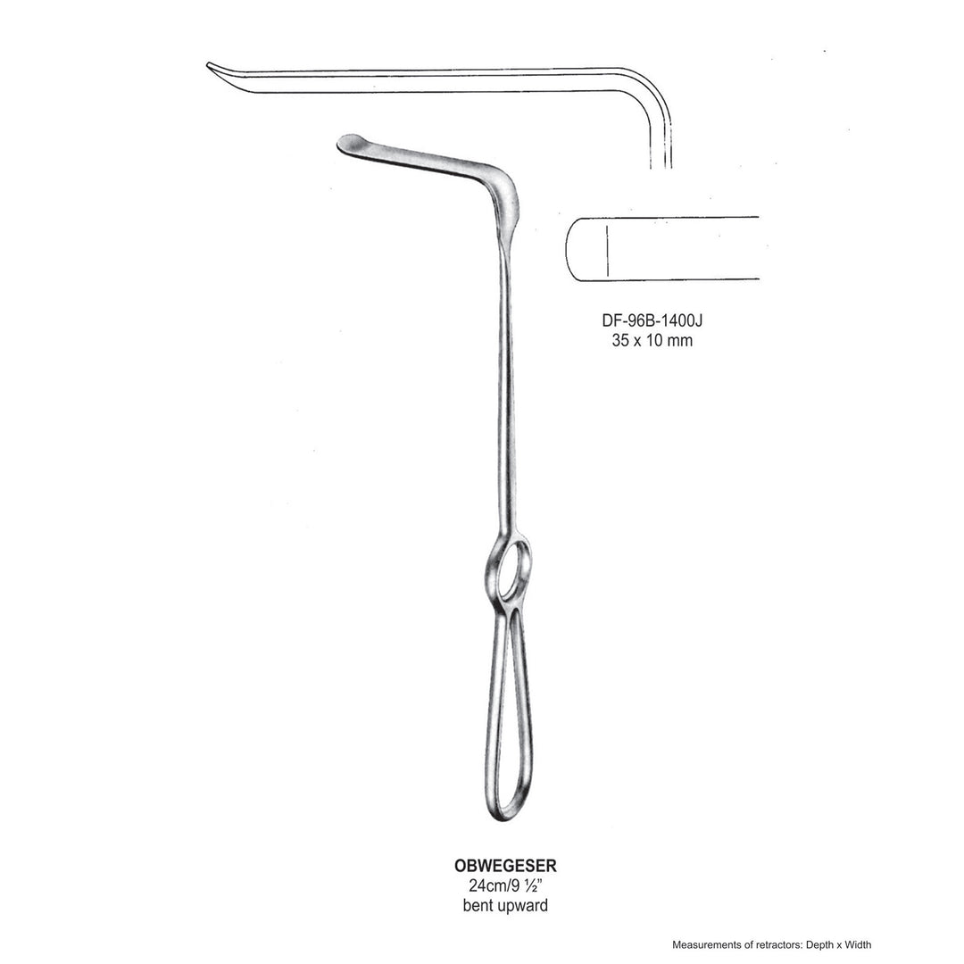 Obwegeser Bent Upward Retractors 24cm 35X10mm (DF-96B-1400J) by Dr. Frigz