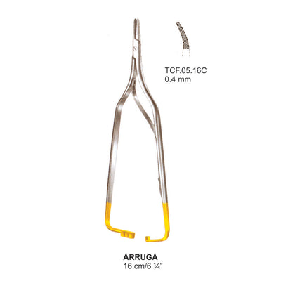 TC-Arruga  Needle Holders 16Cm, 0.4mm , Curved (TCF-05-16C)