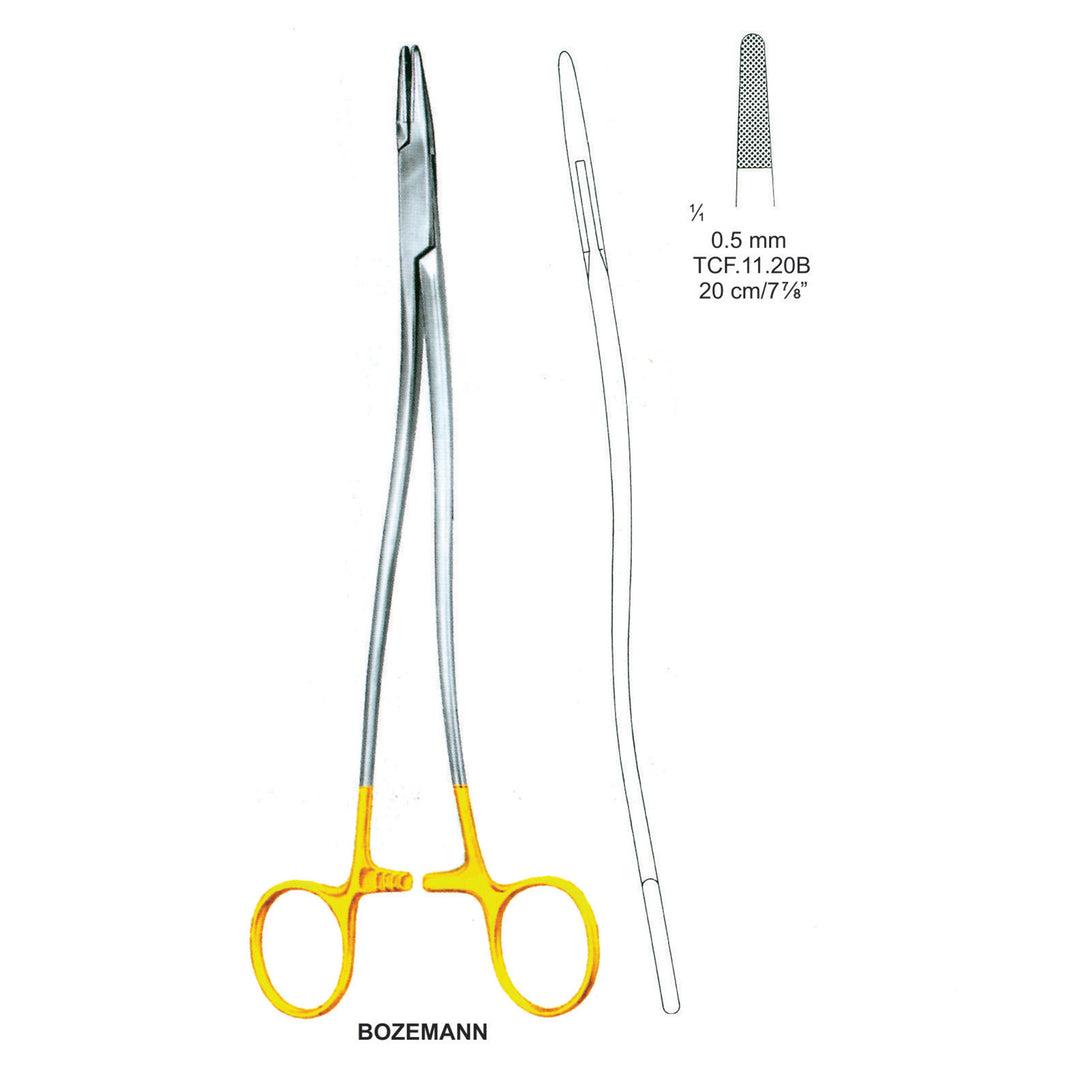 TC-Bozemann Needle Holders 0.5mm , 20cm V.Notch  (Tcf.11.20B) by Dr. Frigz