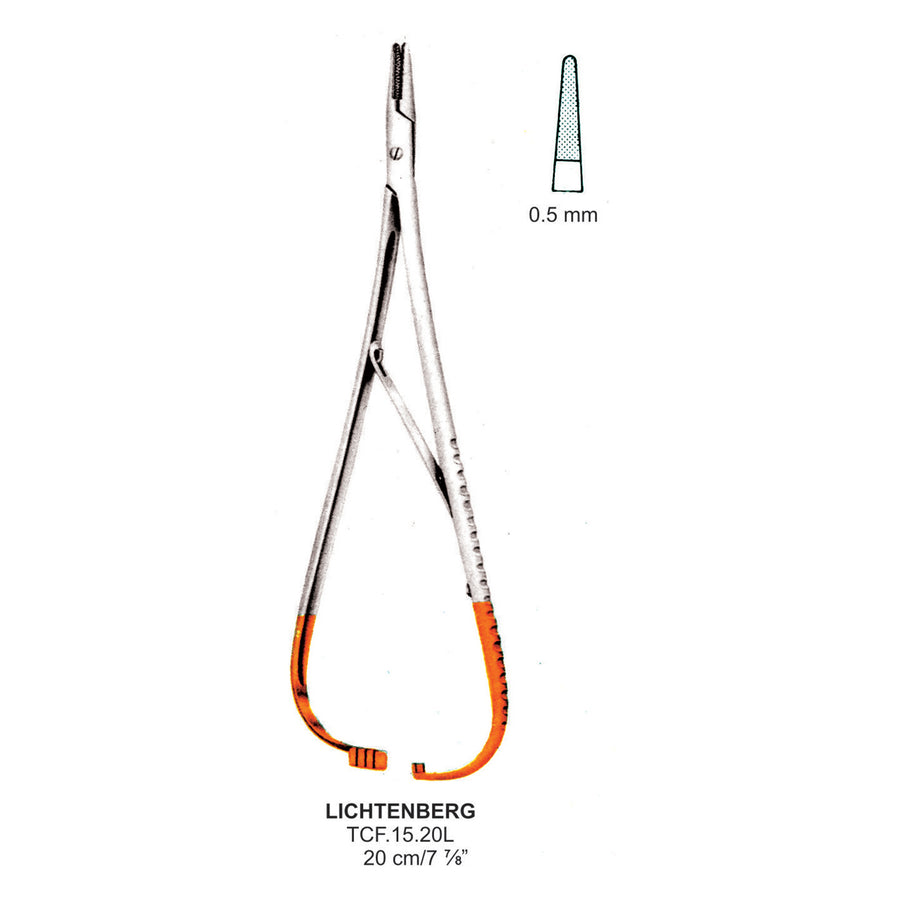 TC-Lichtenberg Needle Holder, Outside Ratchet, 0.5mm , 20cm  (Tcf.15.20L) by Dr. Frigz