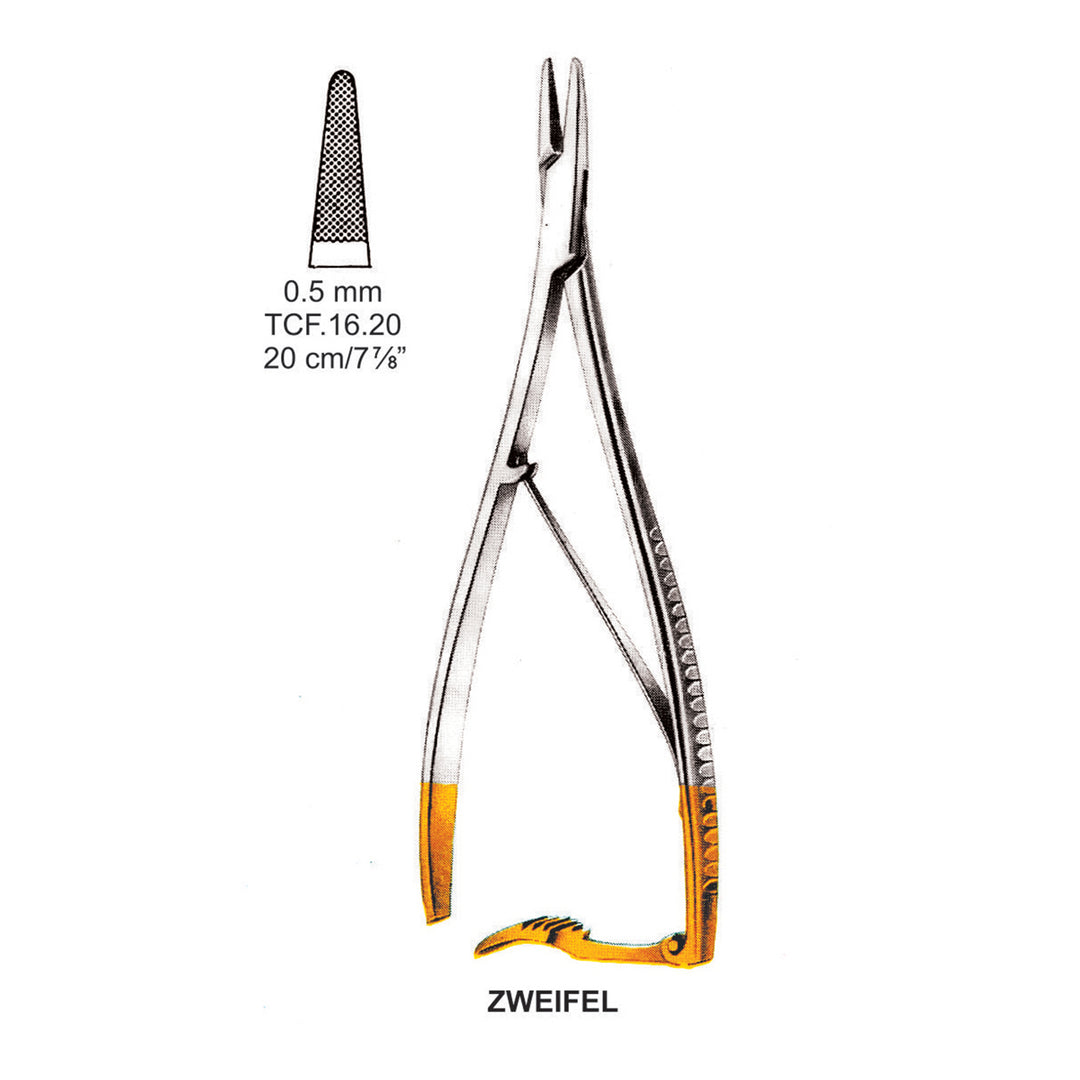 TC-Zweifel, Needle Holder, 0.5mm , 20cm  (Tcf.16.20) by Dr. Frigz