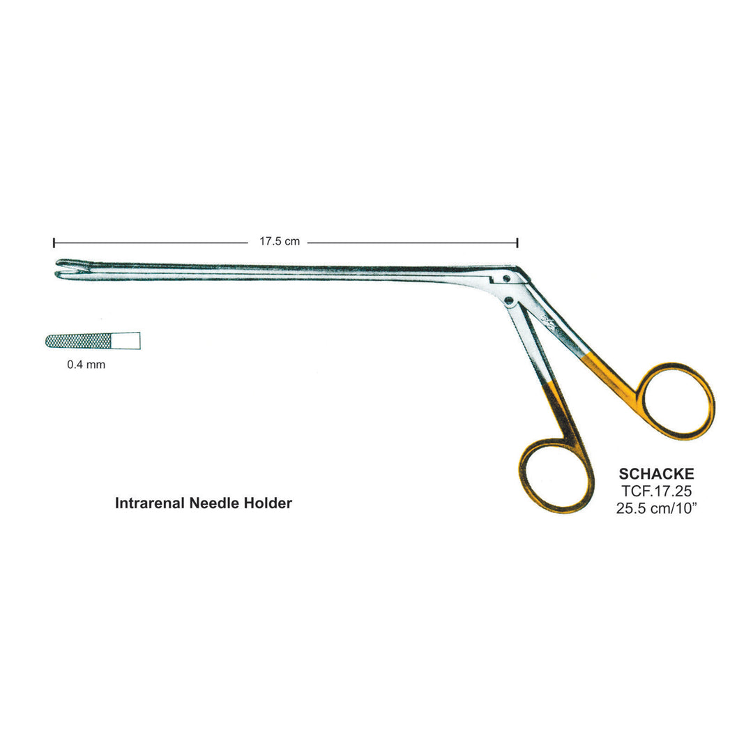 TC-Schacke Needle Holder, 0.4mm , 25.5cm , 17.5cm Shaft (Tcf.17.25) by Dr. Frigz